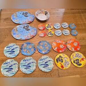 Anthropologie Nathalie Lété By the Sea Melamine Dishes Dinnerware Voutsa Costal